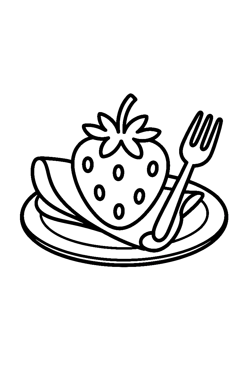 holding position strawberry plate drawing