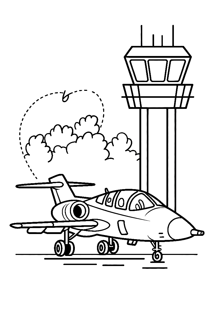 jet tarmac surface coloring pages