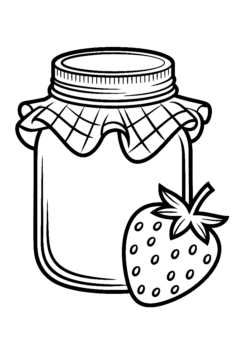 leaning against jar strawberry printable sheet