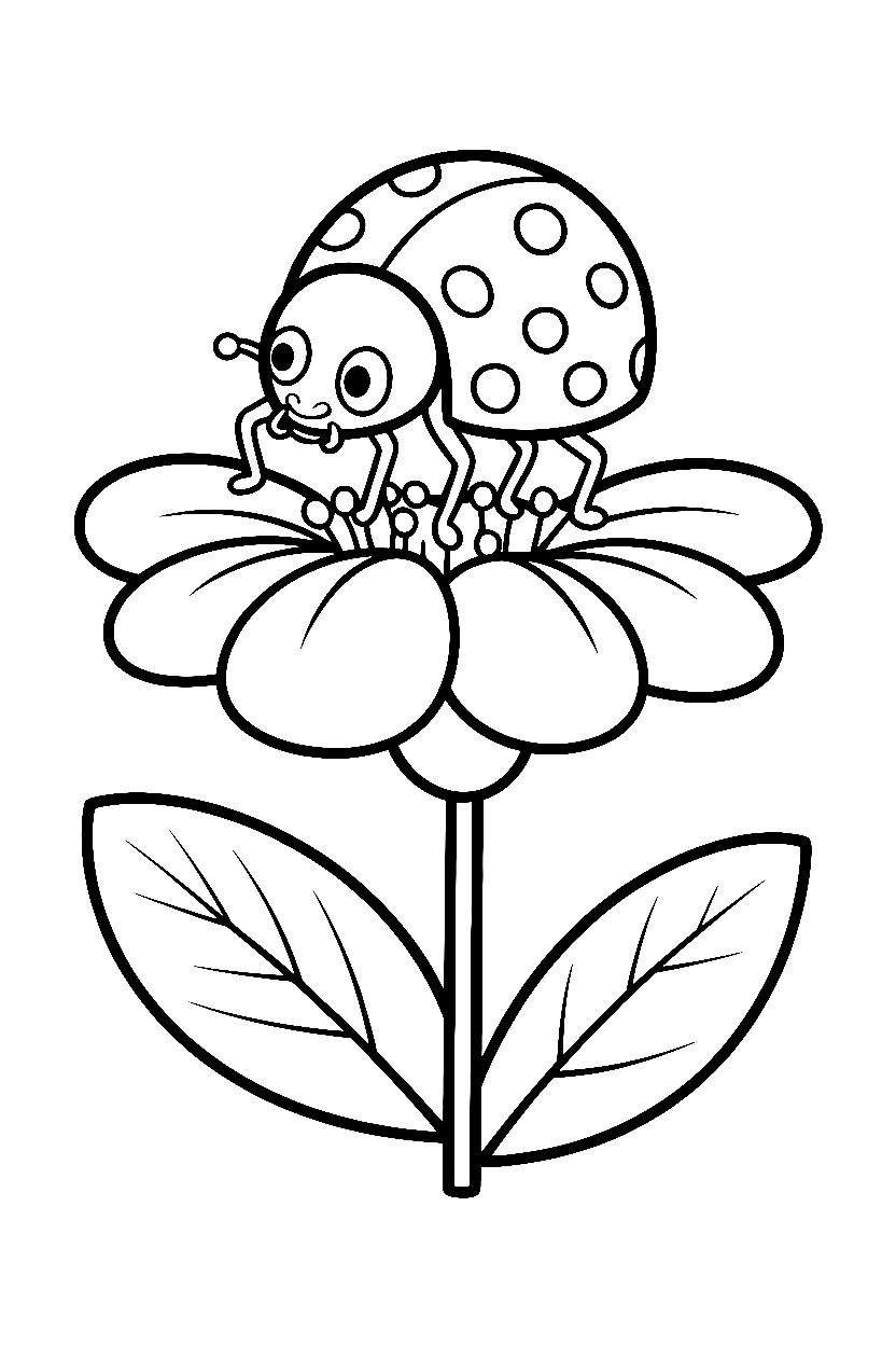 leaning forward ladybug petal printable sheet