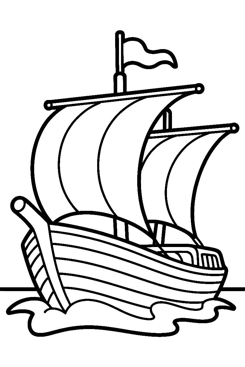 leaning in wind ship printable sheet