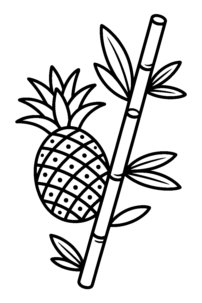 pineapple bamboo display printable sheet