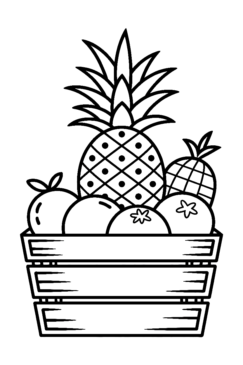 pineapple crate arrangement coloring pages