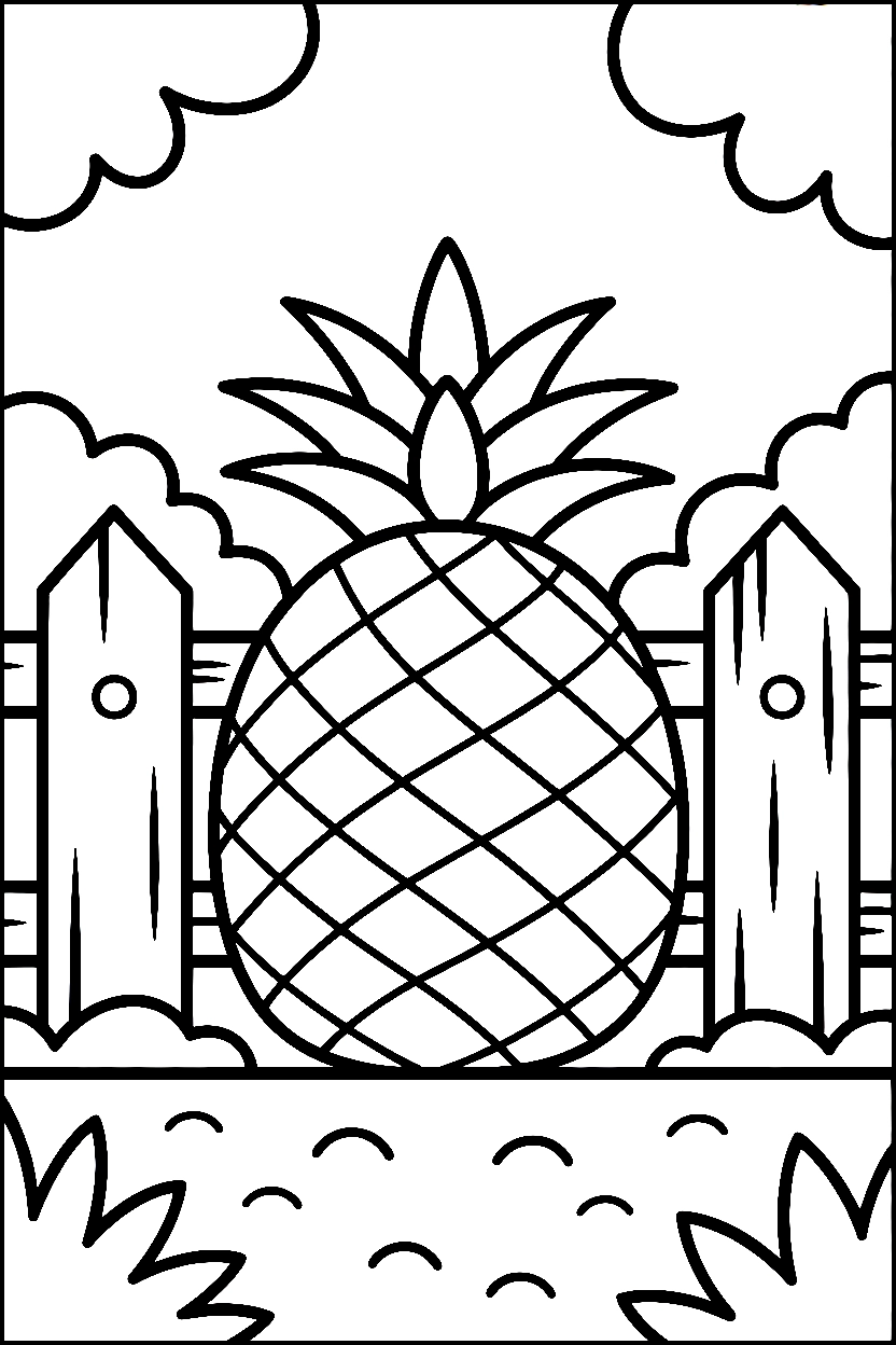 pineapple garden fence drawing