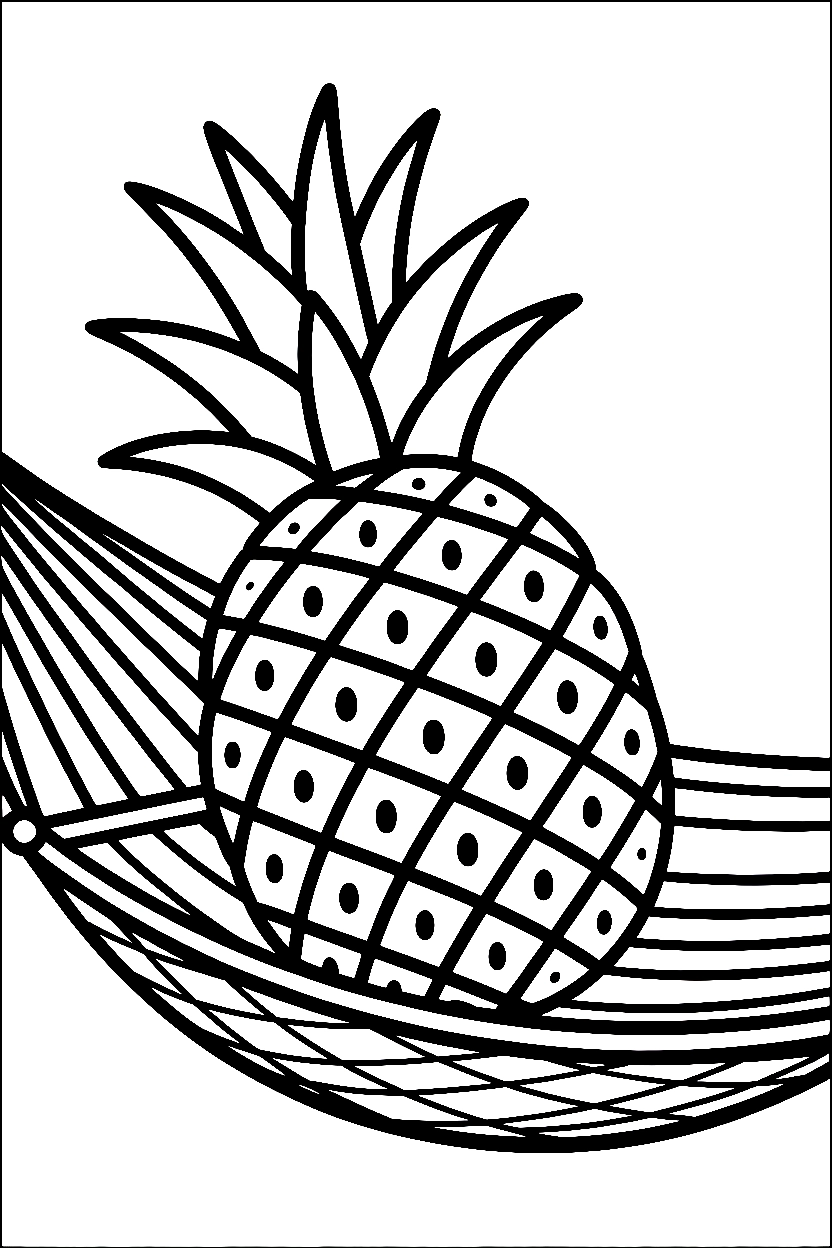 pineapple hammock rest coloring pages