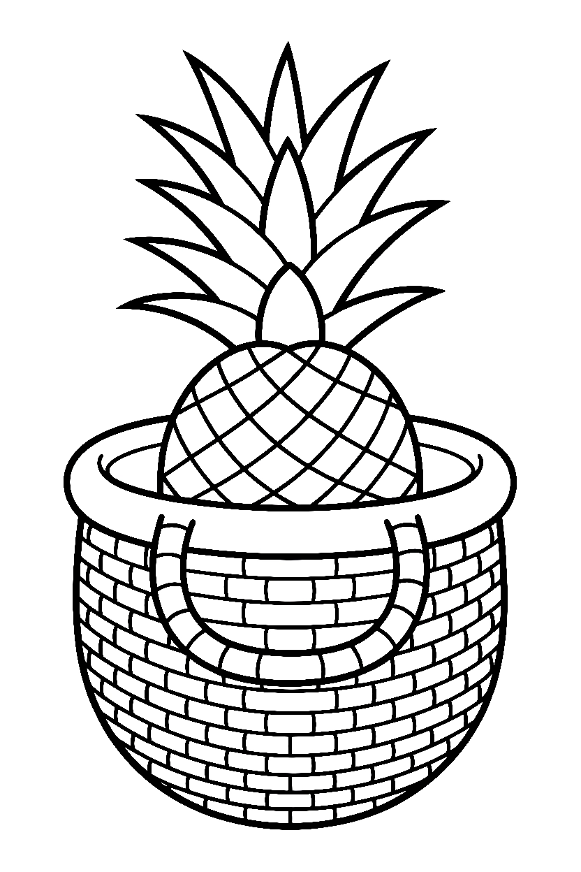 pineapple market bag printable sheet