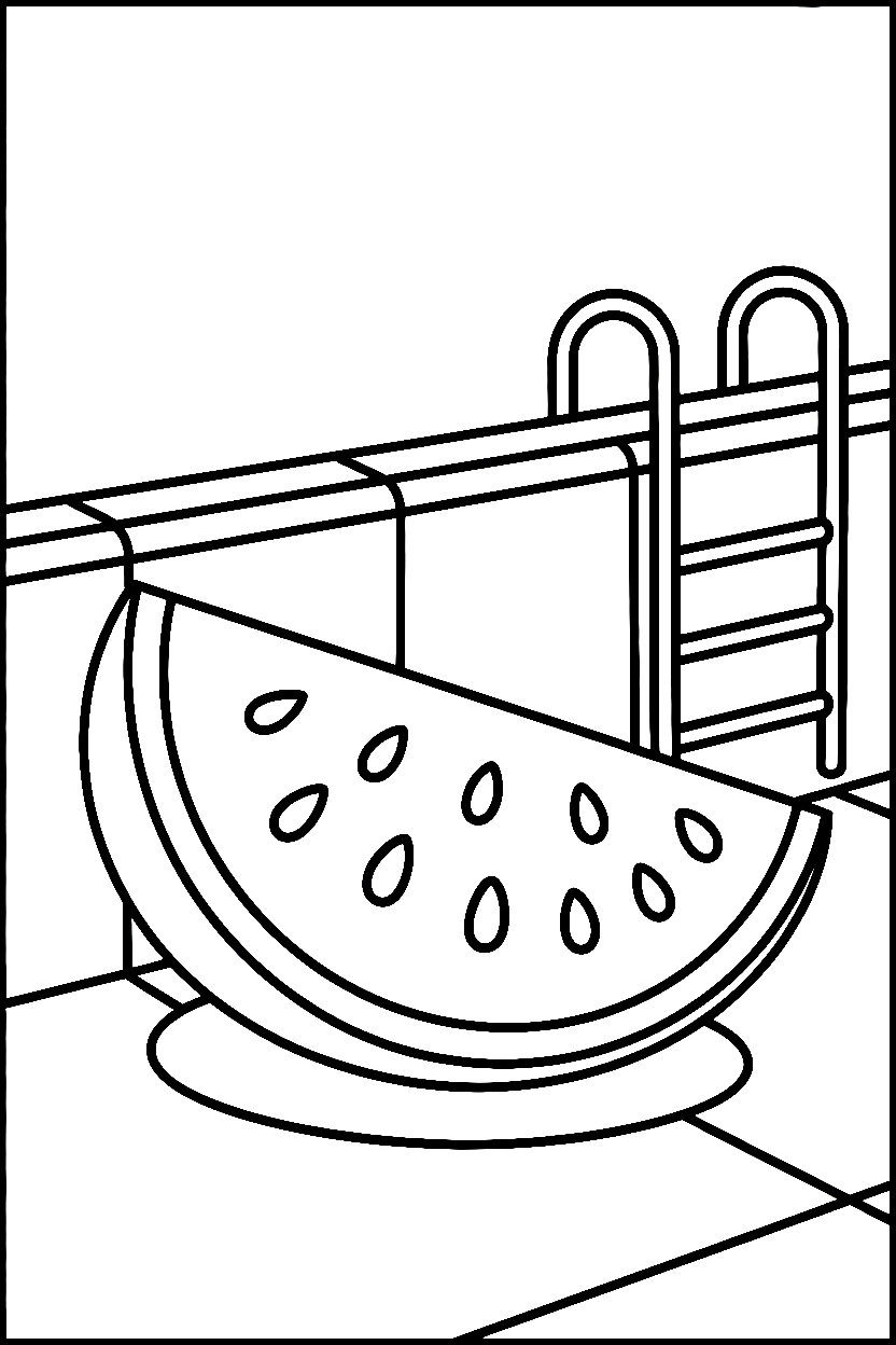 poolside watermelon printable sheet