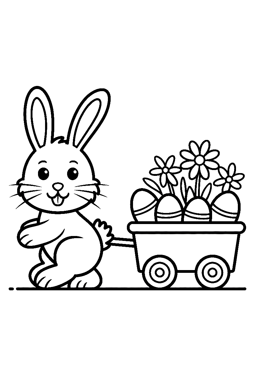 pulling wagon easter bunny printable sheet