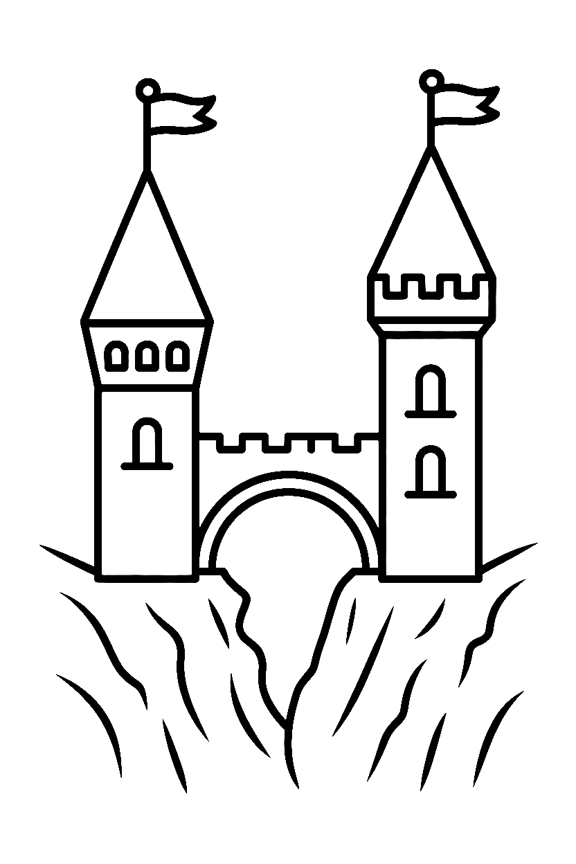 reaching across ravine castle drawing