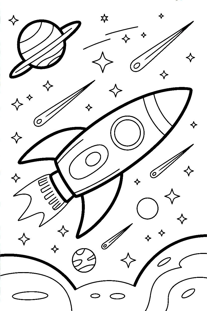 reaching across starfield spaceship drawing