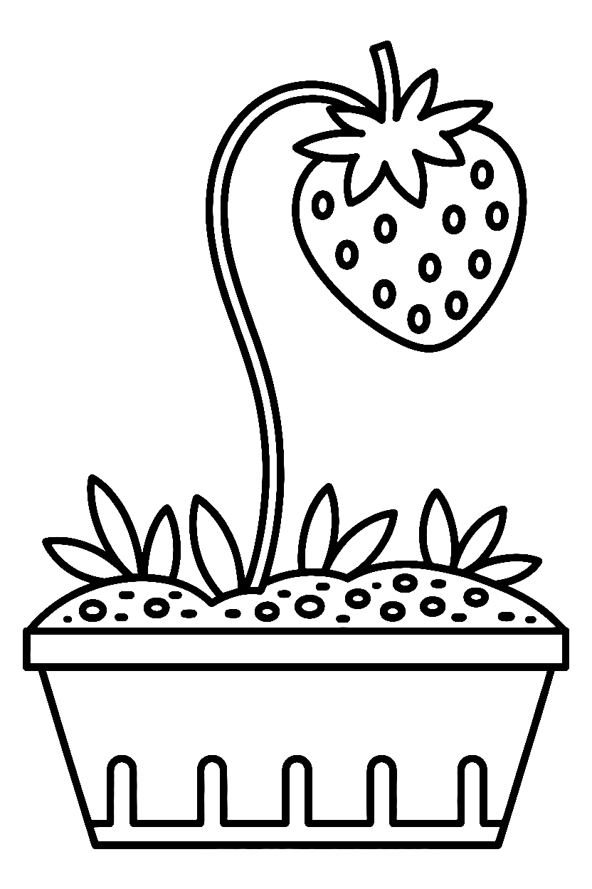 reaching downward strawberry planter printable sheet
