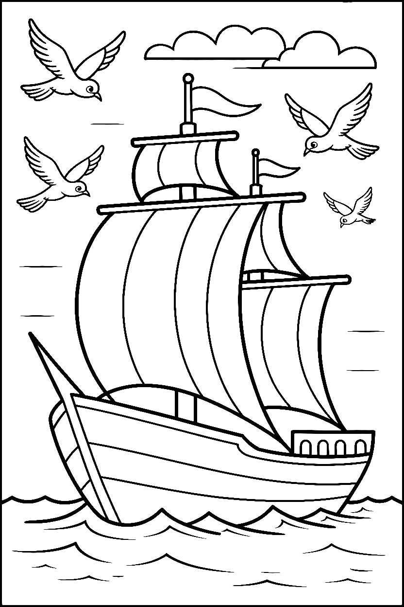 reaching toward ocean ship printable sheet