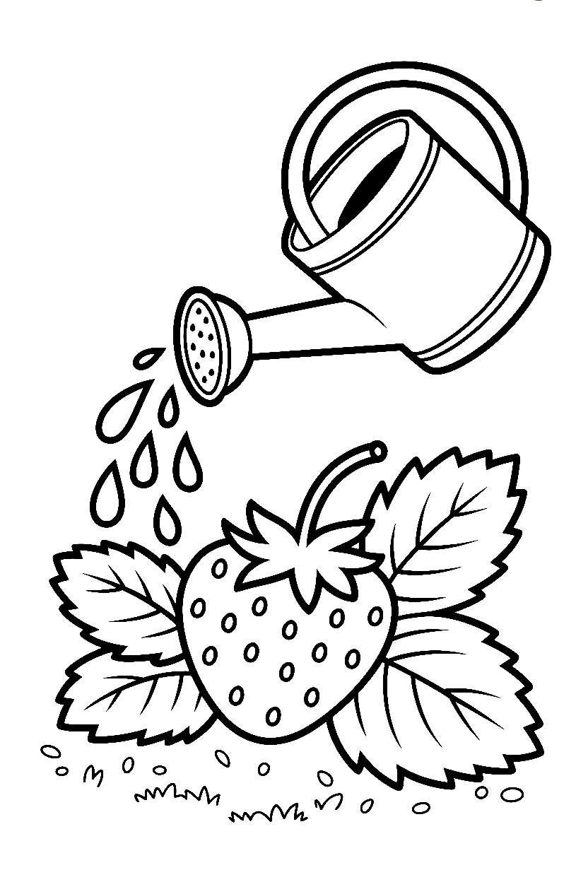reaching toward spout strawberry drawing