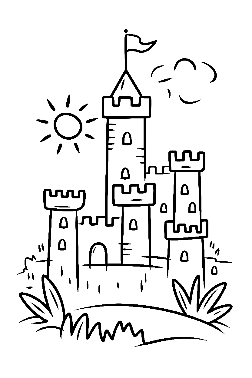 reaching upward castle keep printable sheet