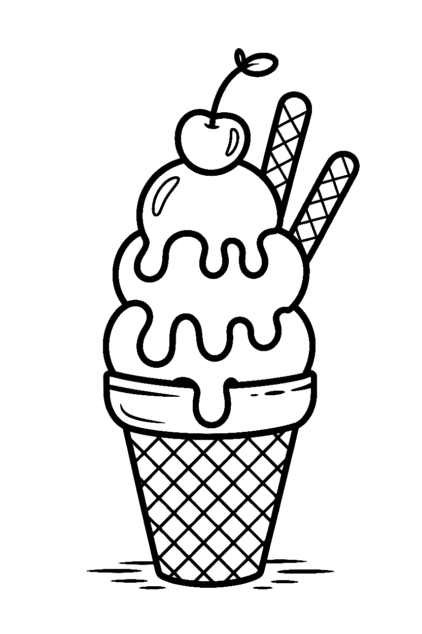 reaching upward ice cream cherry printable sheet