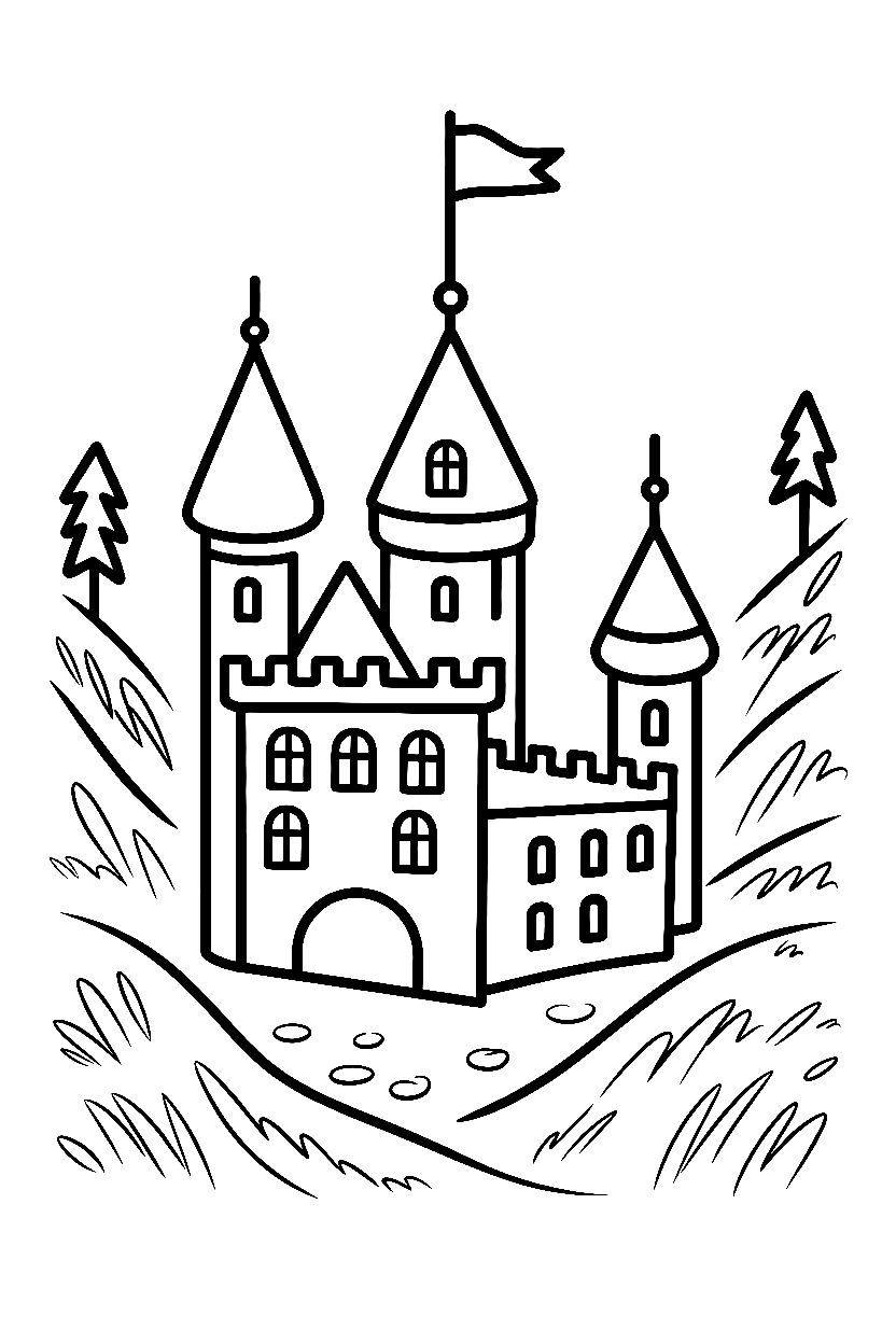 resting castle valley drawing