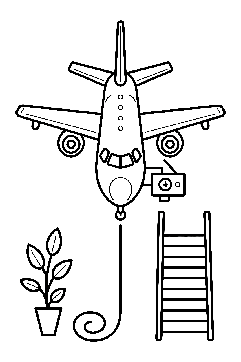 resting in parking jet drawing