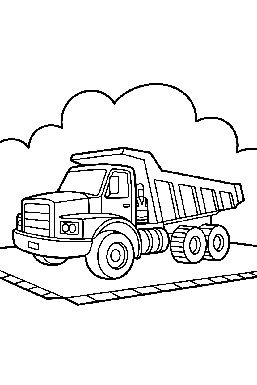 resting on pad dump truck drawing