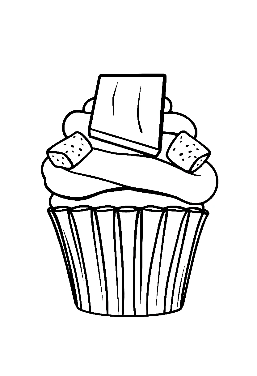 smores cupcake marshmallow chocolate coloring pages
