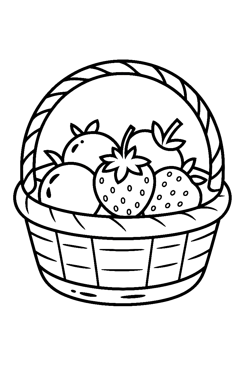 strawberry basket rim coloring pages