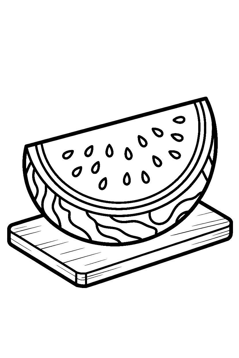 watermelon cutting board drawing