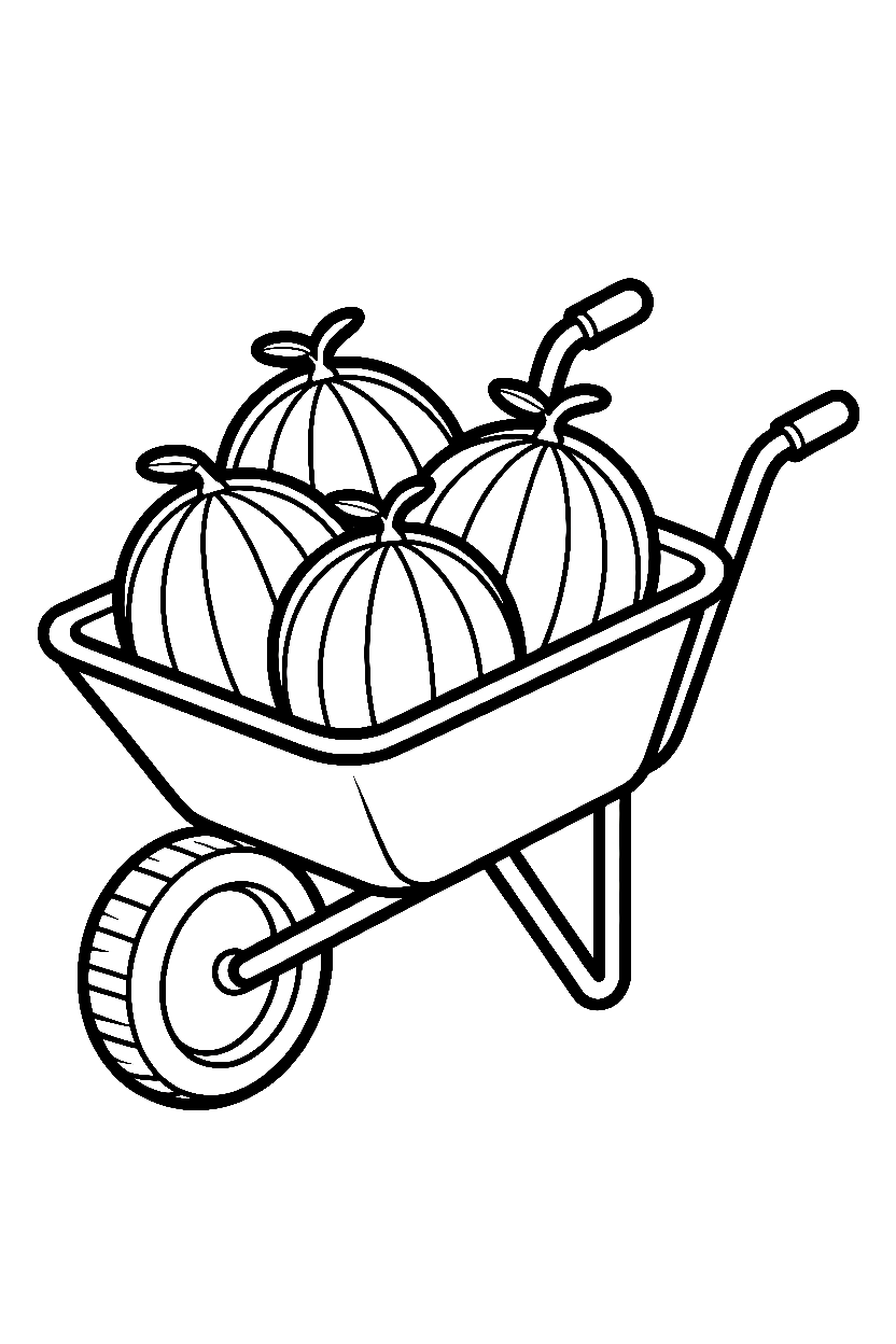 wheelbarrow watermelon printable sheet