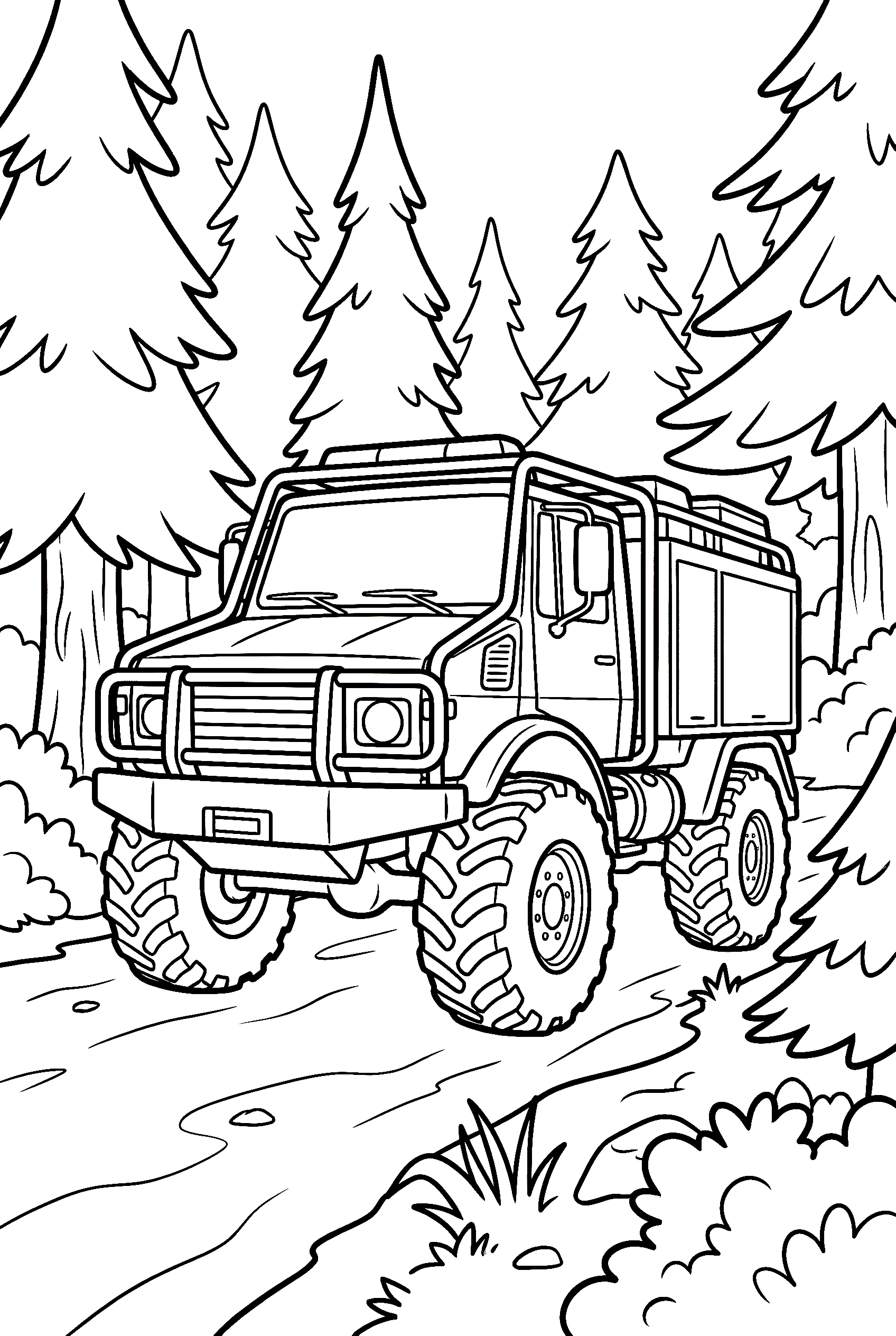 wildland fire truck forest printable sheet